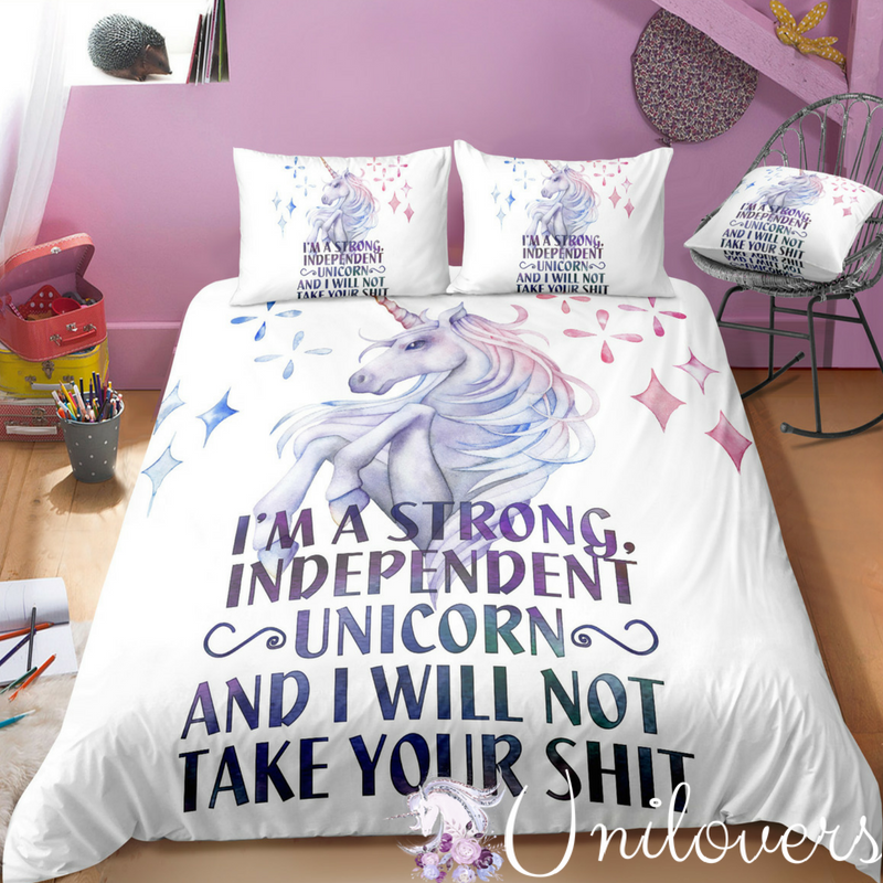 Strong Independent Unicorn Bedding Set Uni Strong Independent Unicorn Bedding Set